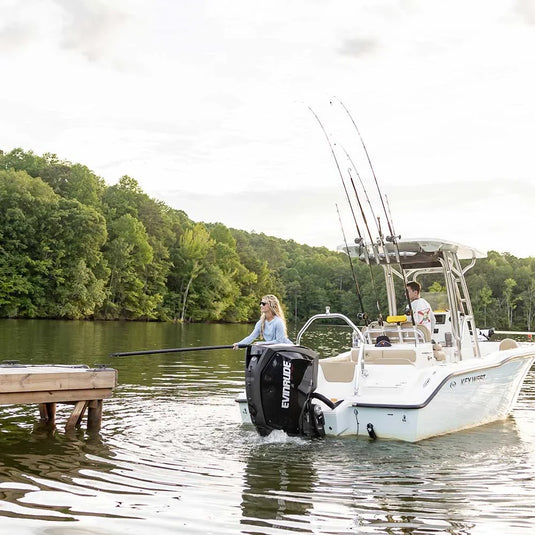 Revolve rollable boat hook in use